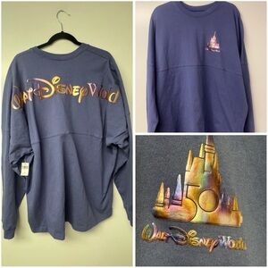 NWT Disney World 50th Anniversary Spirit Jersey XXL Blue Gold Castle Authentic K